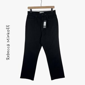 NWT Rebecca Minkoff Women's Relaxed Straight Pant in Black Sz 29 Glam Goingout